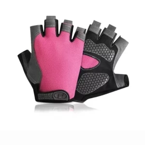 Guantes Gym Ciclismo Par Rosados