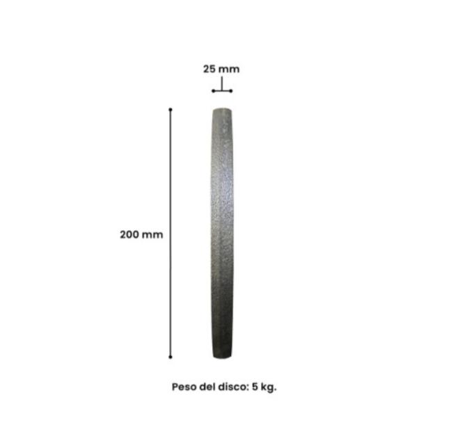 Discos Preolimpicos Acero 5kg Barbell (par) - Imagen 3