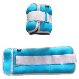 Tobilleras Muñequeras Pesas De Arena Par 1kg (Total 2kg) Neopreno | Celeste